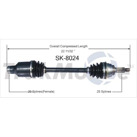 Surtrack Axle Cv Axle Shaft, Sk-8024 SK-8024